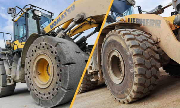 Solid rubber Tyres compared to Pneumatic tyres
